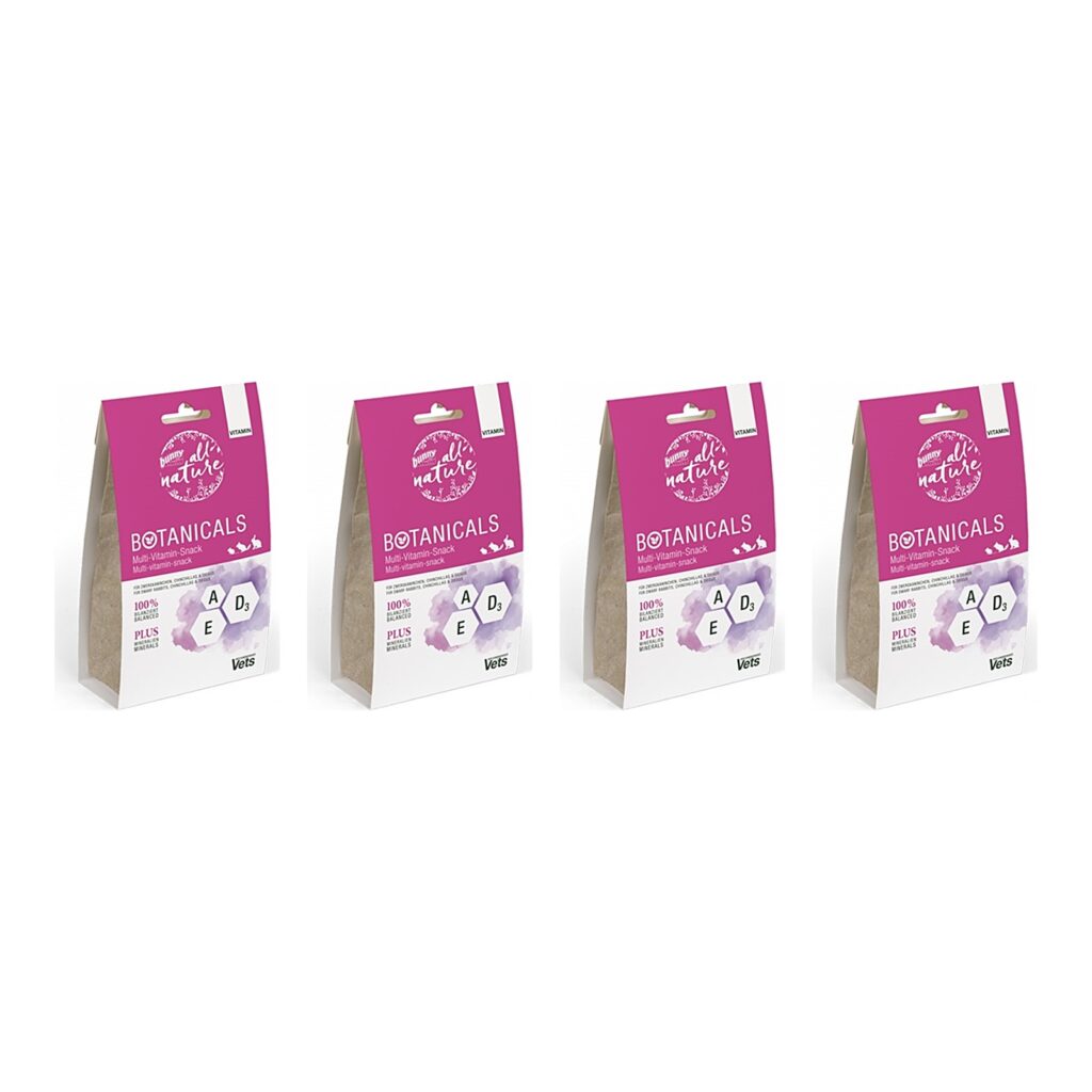 Bunny Nature Botanicals Vitamin multivitaminesnack 150 g – 4 stuks, zonder granen (multipack)