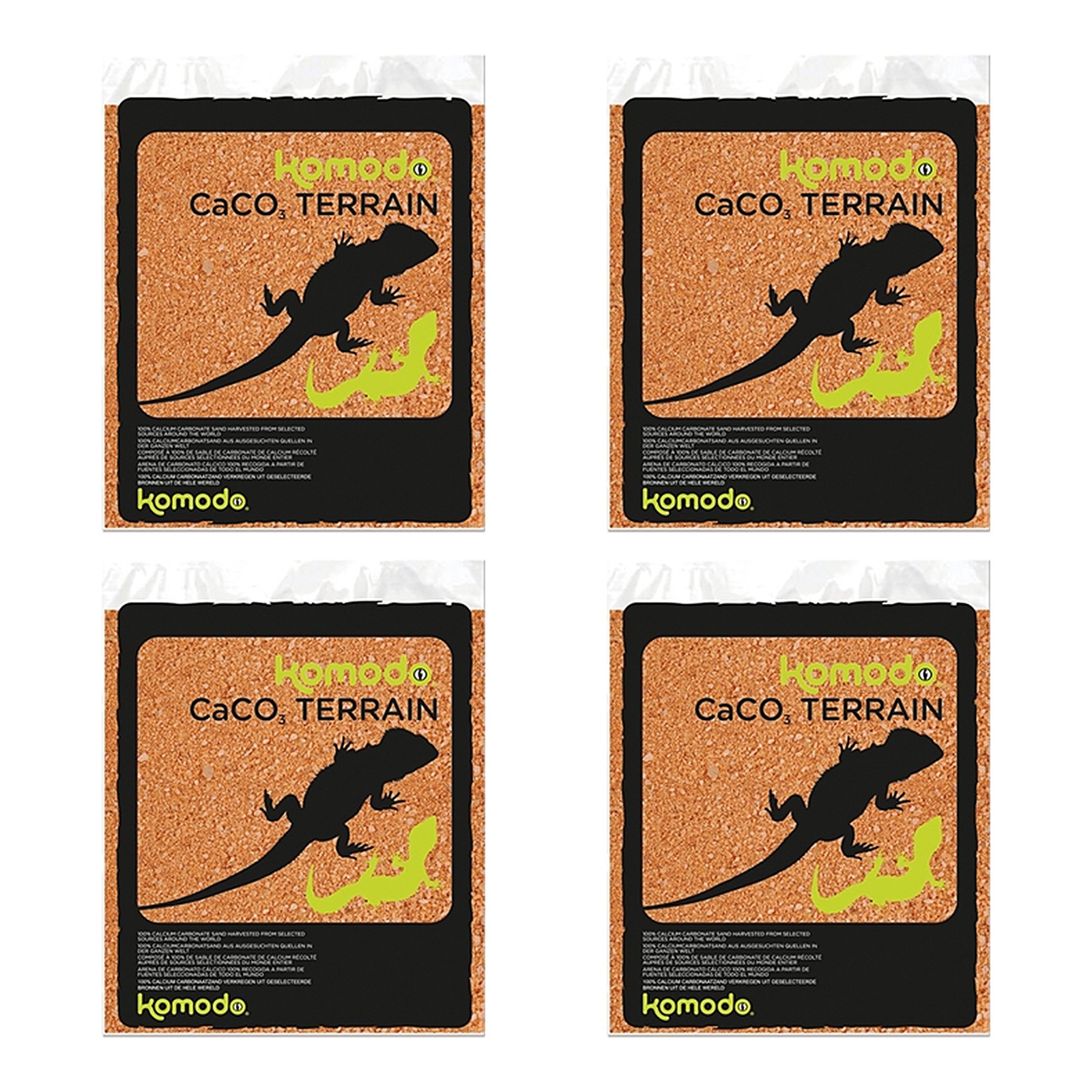 Komodo Caco zand terracotta 4 kg – 4 stuks, terrariumzand van calciumcarbonaat (multipack) - Afbeelding 1