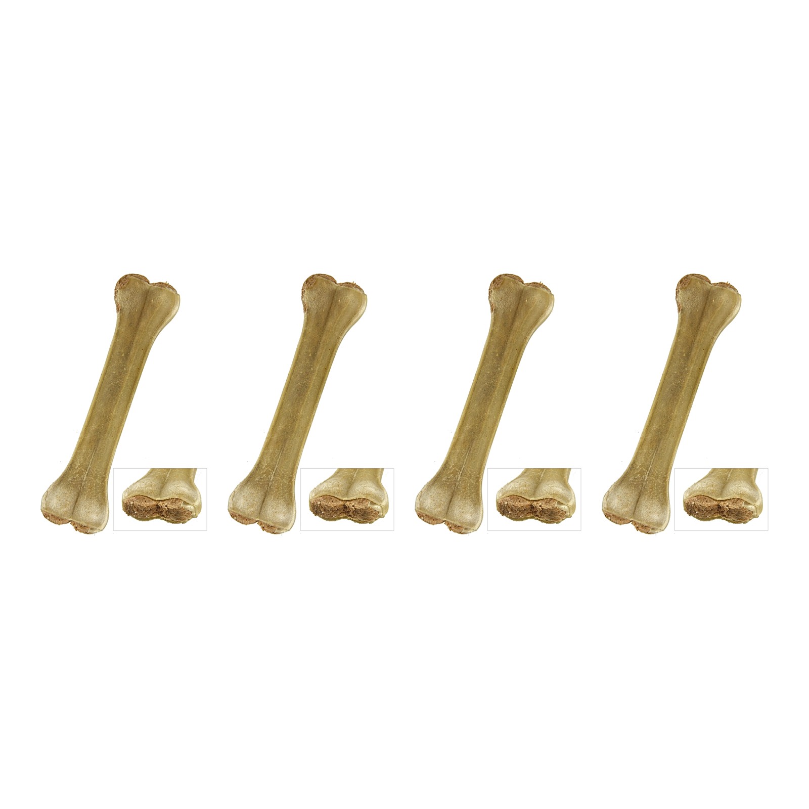 Petsnack geperst bot gevuld met rund 8 inch – 4 stuks, buffelhuid, 5 stuks (multipack) - Afbeelding 1