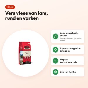 Acana Classics hondenvoer Classic Red 14,5 kg – lam, rund en varken – voordelen