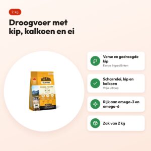 Acana Classics hondenvoer Prairie Poultry 2 kg – kip, kalkoen en ei – voordelen