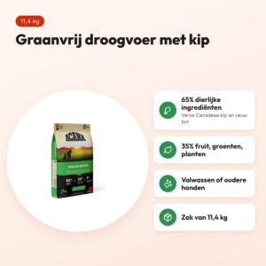 Acana hondenvoer Senior 11,4 kg – kip, graanvrij – voordelen