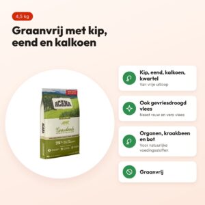 Acana kattenvoer Cat Grasslands 4,5 kg – graanvrij – voordelen