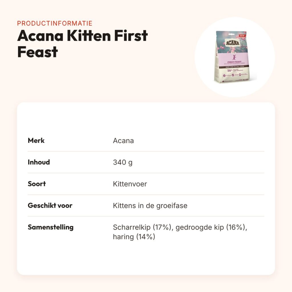 Acana kittenvoer First Feast Kip & Haring 340 g – productinformatie