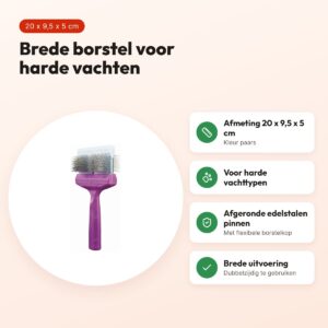 ActiVet borstel Mega Pro Hard paars 20 x 9,5 x 5 cm – dubbelzijdig – voordelen