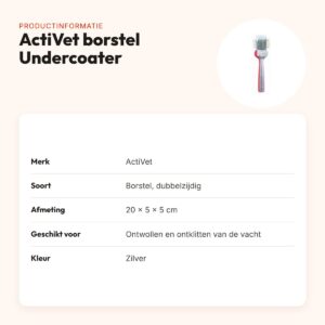 ActiVet borstel Undercoater Mat Zapper & Grabber zilver 20 x 5 x 5 cm – productinformatie