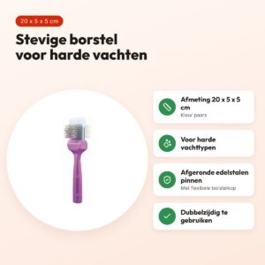 ActiVet borstel Universal Pro Hard paars 20 x 5 x 5 cm – dubbelzijdig – voordelen