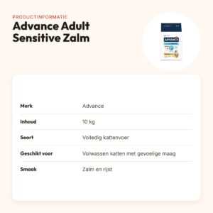 Advance kattenvoer Adult Sensitive Zalm 10 kg – gevoelige maag – productinformatie