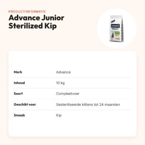 Advance kattenvoer Junior Sterilized Kip 10 kg – productinformatie