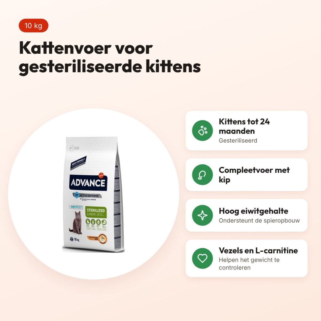 Advance kattenvoer Junior Sterilized Kip 10 kg – voordelen