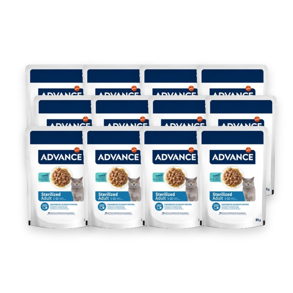 Advance kattenvoer Sterilized kabeljauw 12 x 85 g – natvoer