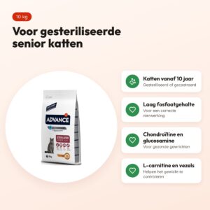 Advance kattenvoer Sterilized Sensitive Senior 10+ 10 kg – voordelen