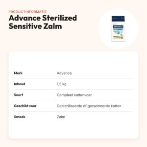 Advance kattenvoer Sterilized Sensitive Zalm 1,5 kg – productinformatie
