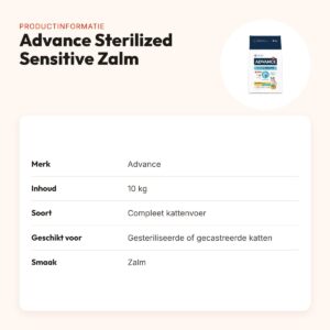 Advance kattenvoer Sterilized Sensitive Zalm 10 kg – productinformatie