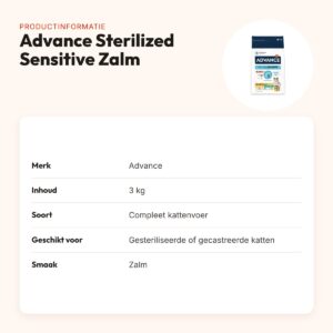 Advance kattenvoer Sterilized Sensitive Zalm 3 kg – productinformatie