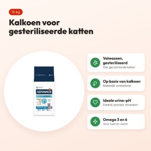 Advance kattenvoer Sterilized Turkey 15 kg – kalkoen – voordelen
