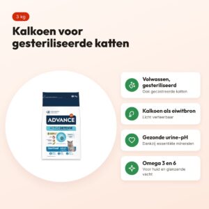 Advance kattenvoer Sterilized Turkey 3 kg – kalkoen – voordelen