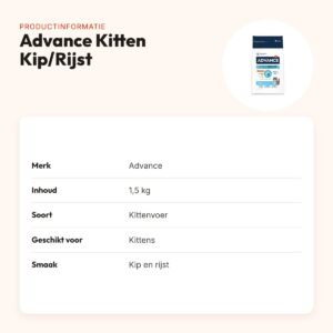 Advance kittenvoer Kip/Rijst 1,5 kg – licht verteerbaar – productinformatie