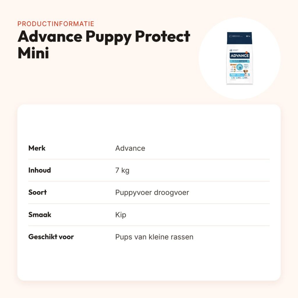 Advance Puppy Protect Mini 7 kg – pupvoer met kip, kleine rassen – productinformatie