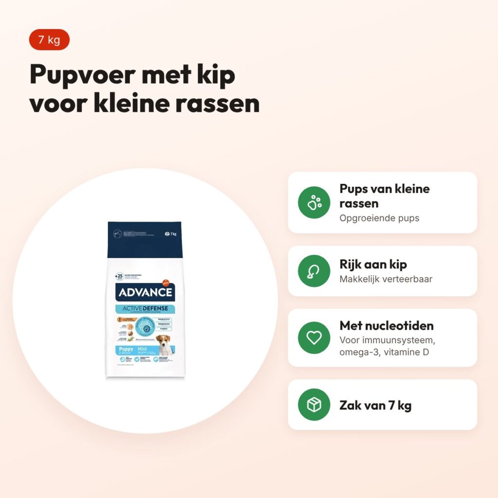 Advance Puppy Protect Mini 7 kg – pupvoer met kip, kleine rassen – voordelen