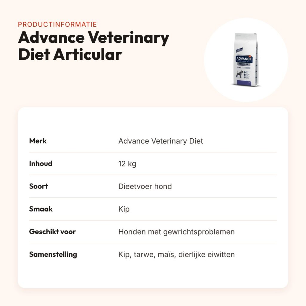 Advance Veterinary Diet hondenvoer Articular 12 kg – gewrichten, kip – productinformatie