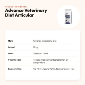 Advance Veterinary Diet hondenvoer Articular 12 kg – minder calorieën – productinformatie