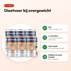 Advance Veterinary Diet hondenvoer Weight Balance Medium/Maxi 6 x 400 g – voordelen