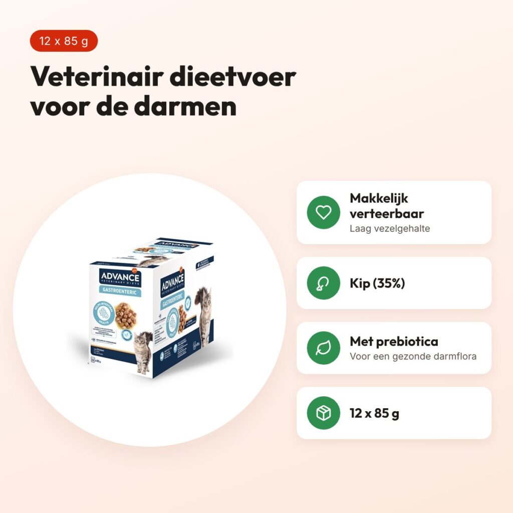 Advance Veterinary Diet kattenvoer Gastroenteric 12 x 85 g – natvoer – voordelen