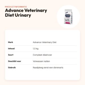 Advance Veterinary Diet kattenvoer Urinary 1,5 kg – gematigd magnesium – productinformatie