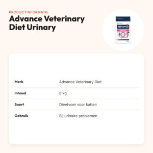 Advance Veterinary Diet kattenvoer Urinary 8 kg – urineverzurend – productinformatie