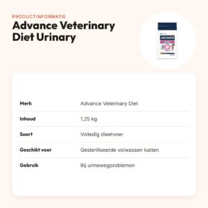 Advance Veterinary Diet kattenvoer Urinary Sterilized 1,25 kg – productinformatie