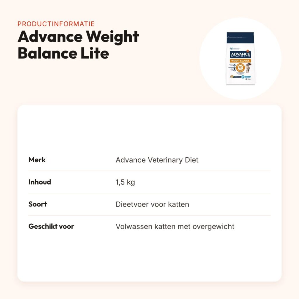 Advance Veterinary Diet kattenvoer Weight Balance 1,5 kg – lite – productinformatie