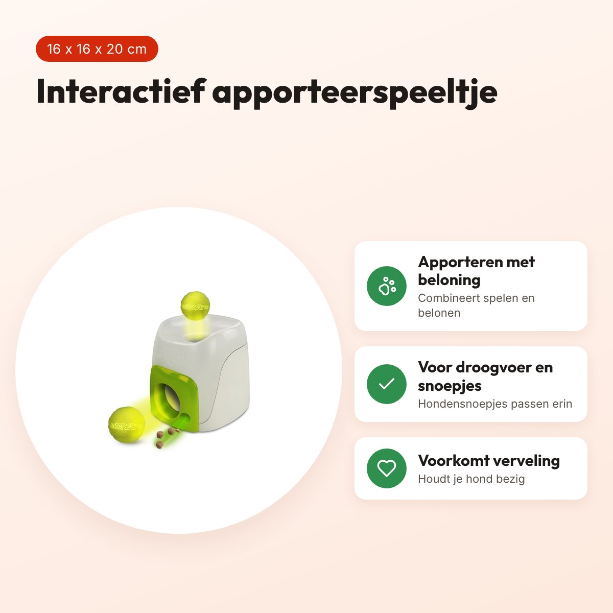 AFP Interactive Fetch 'n Treat 16 x 16 x 20 cm – interactief speelgoed – voordelen