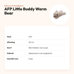 AFP Little Buddy Warm Bear 36 cm – warmtebeer voor pups – productinformatie