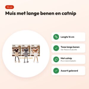 AFP Mouse Dangler kattenspeelgoed met catnip 16 cm – lange benen – voordelen