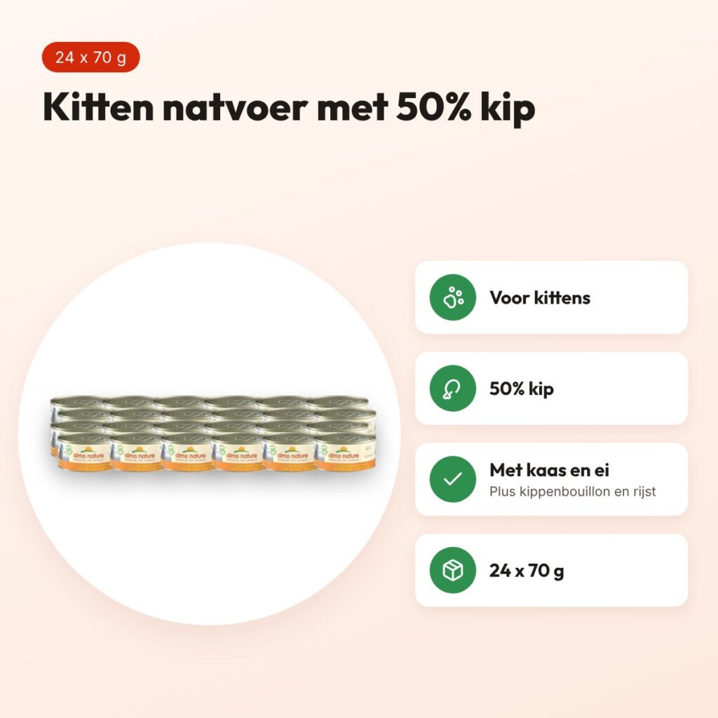 Almo Nature Cat Kitten natvoer kip 24 x 70 g – voordelen