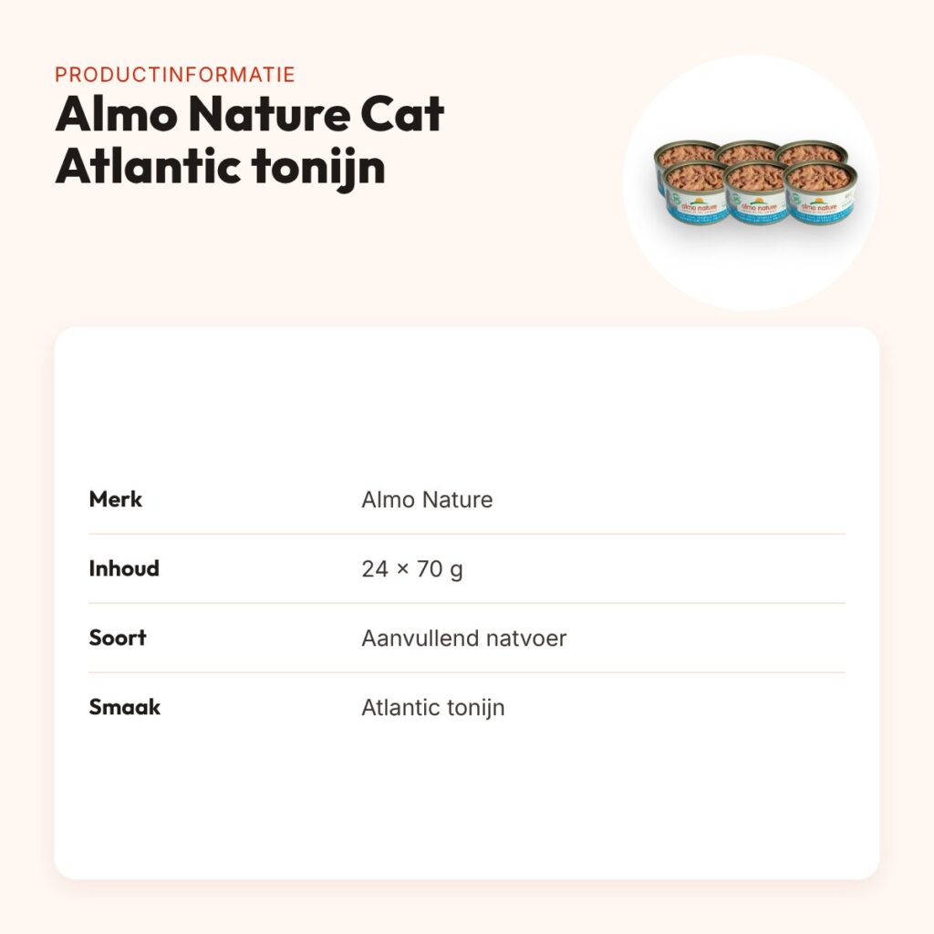 Almo Nature Cat natvoer Atlantic tonijn 24 x 70 g – productinformatie