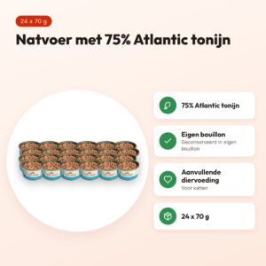 Almo Nature Cat natvoer Atlantic tonijn 24 x 70 g – voordelen