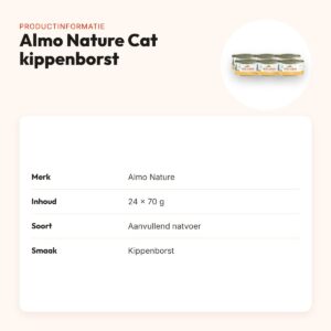 Almo Nature Cat natvoer kippenborst 24 x 70 g – productinformatie