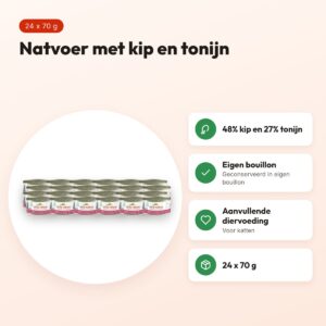 Almo Nature Cat natvoer tonijn en kip 24 x 70 g – voordelen