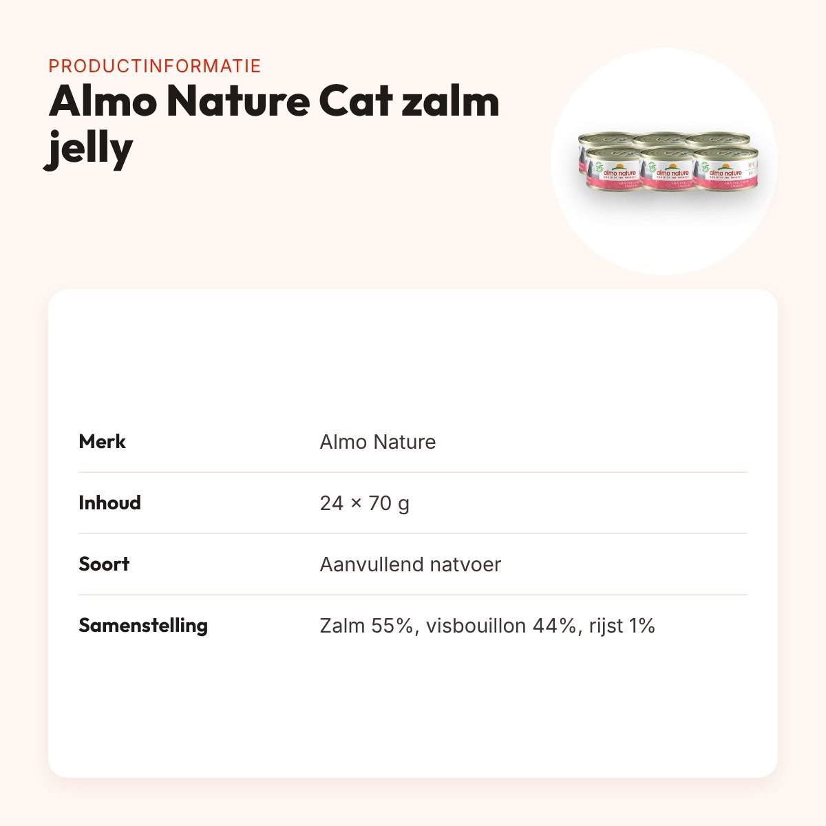 Almo Nature Cat natvoer zalm jelly 24 x 70 g – productinformatie