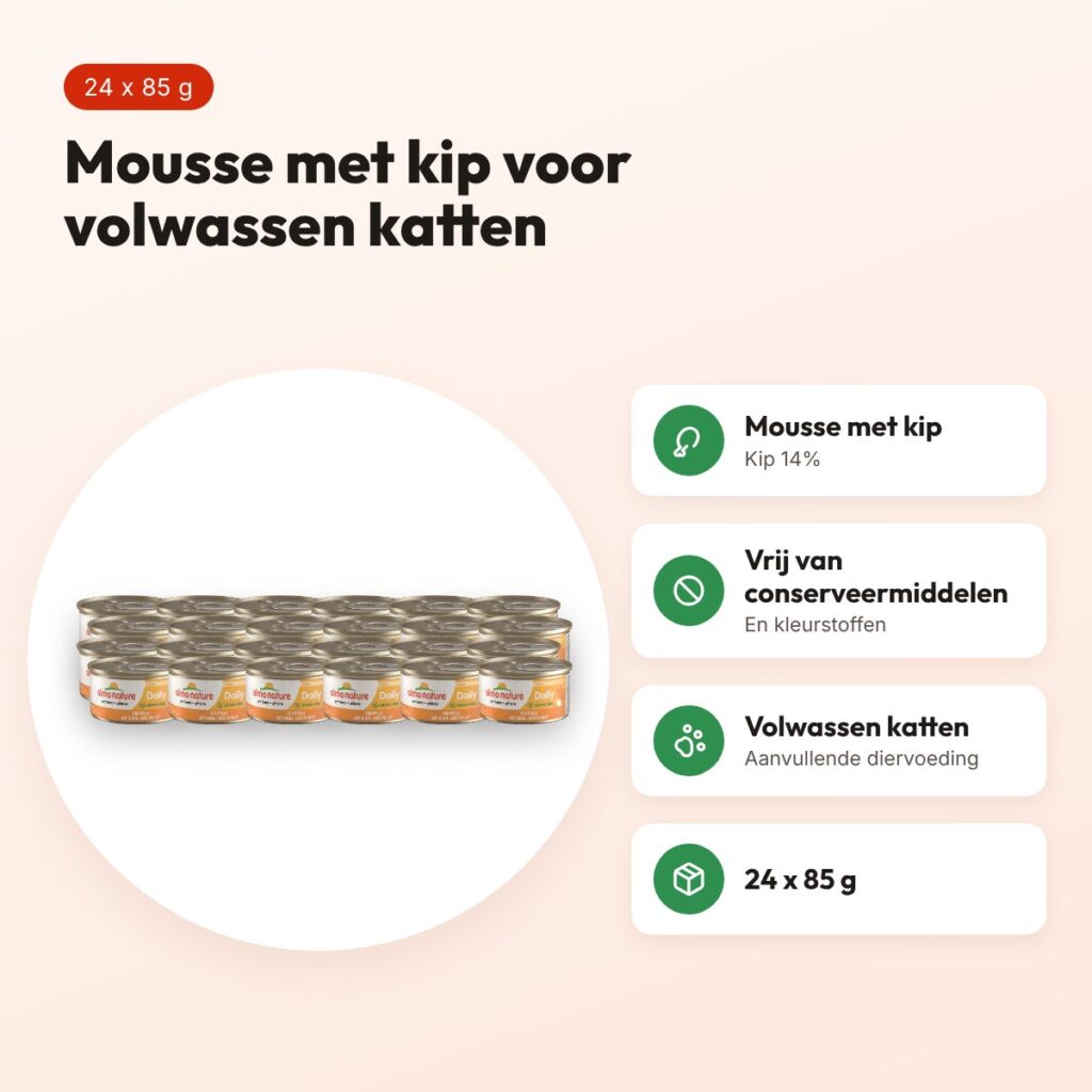 Almo Nature Daily Menu mousse kip 24 x 85 g – kattenvoer – voordelen