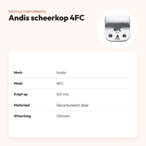 Andis scheerkop 4FC 9,5 mm – gecarbureerd staal, chroom – productinformatie
