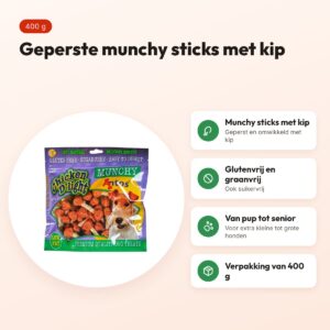 Antos Chicken D'Light Munchy 400 g – kauwsnack kip, glutenvrij – voordelen