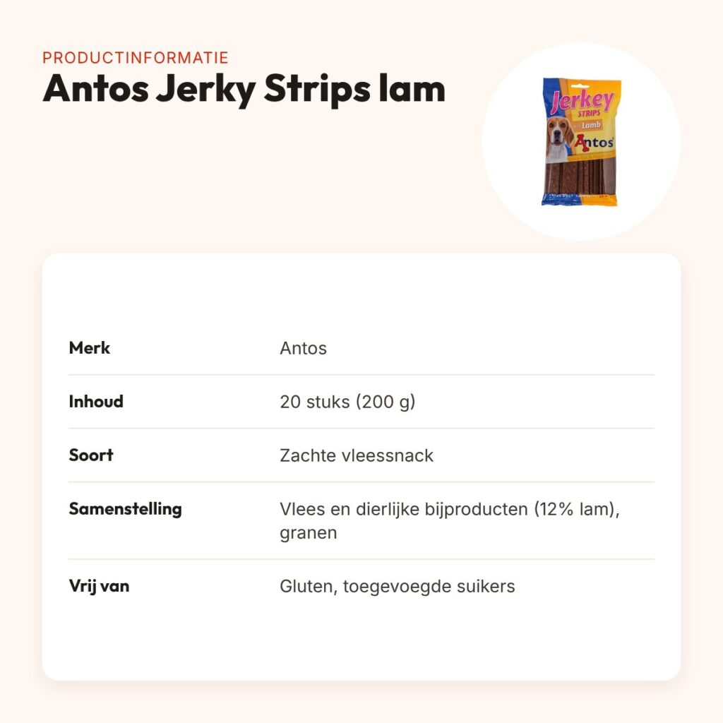 Antos Jerky Strips lam 20 stuks (200 g) – zachte vleessnacks – productinformatie