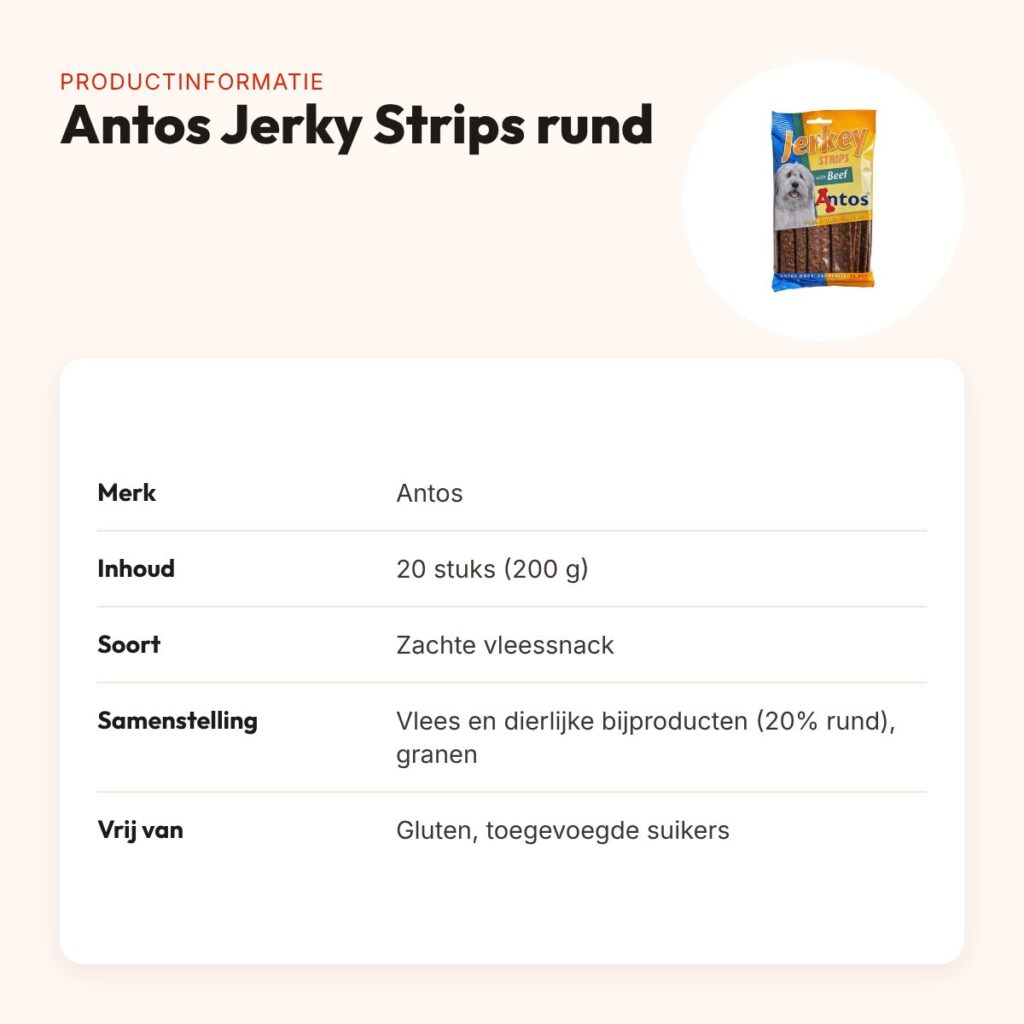Antos Jerky Strips rund 20 stuks (200 g) – zachte vleessnacks – productinformatie