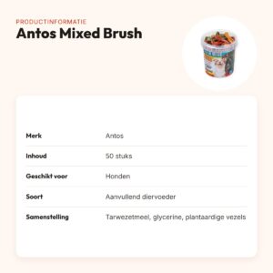 Antos Mixed Brush hondentraktatie 50 stuks – tarwezetmeel – productinformatie