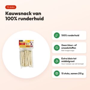 Antos Rawhide White Roll kauwsnack runderhuid – 15 stuks – voordelen