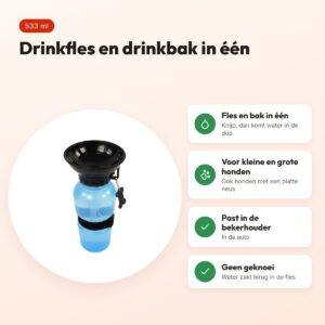Aquadog drinkfles 533 ml – fles en drinkbak in één voor honden – voordelen