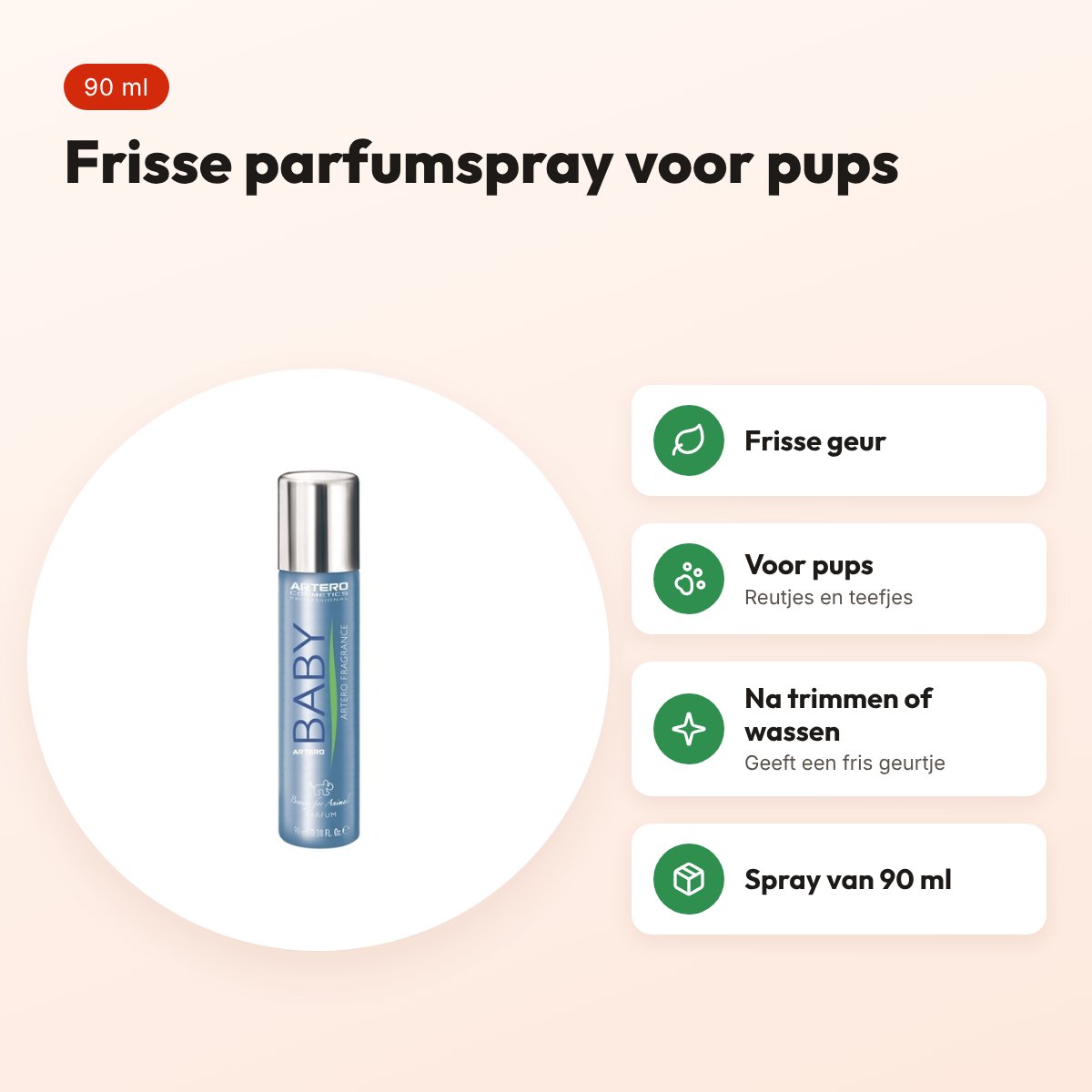 Artero Baby parfumspray 90 ml – frisse geur voor pups – voordelen